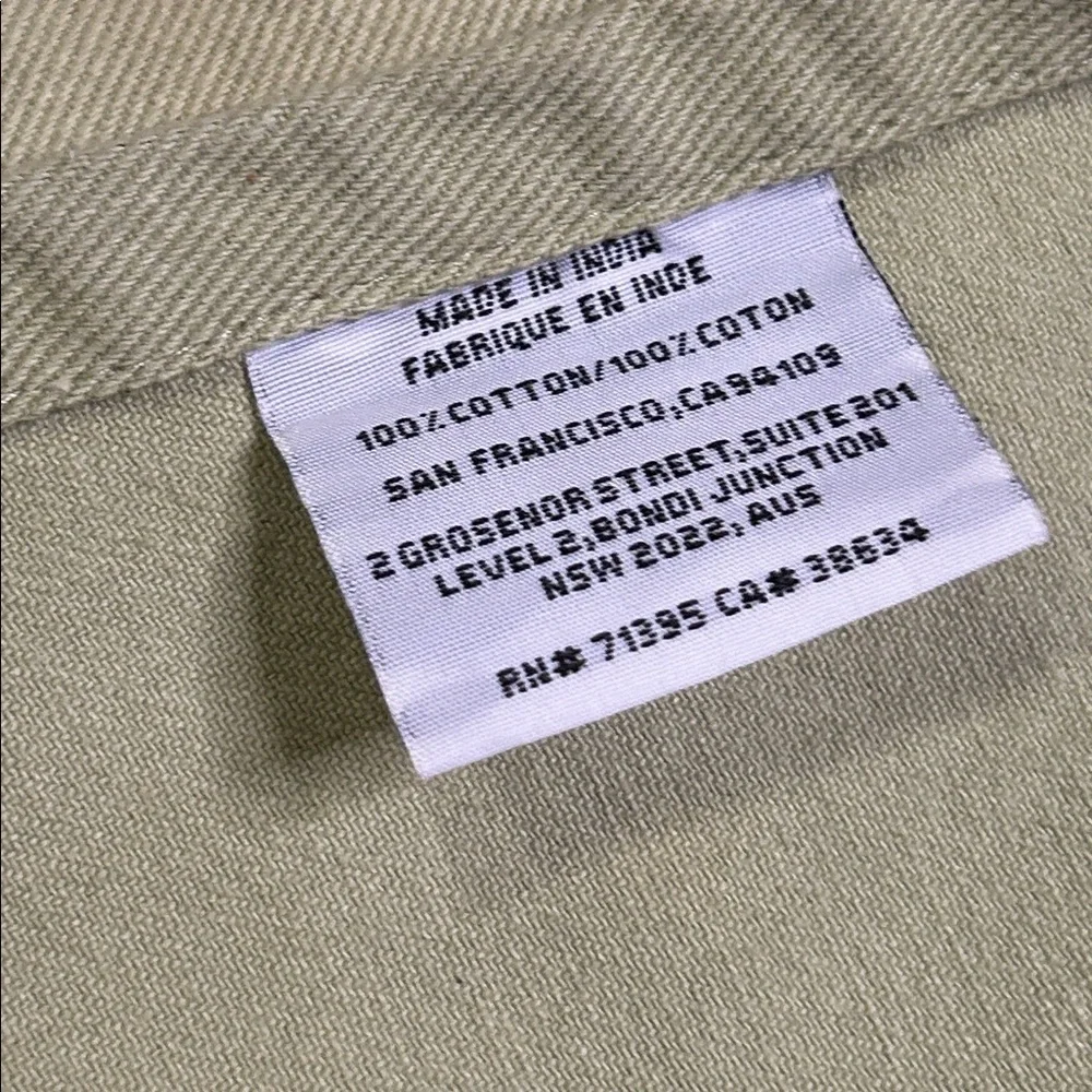 Williams Sonoma Cotton Apron in Light Olive Green